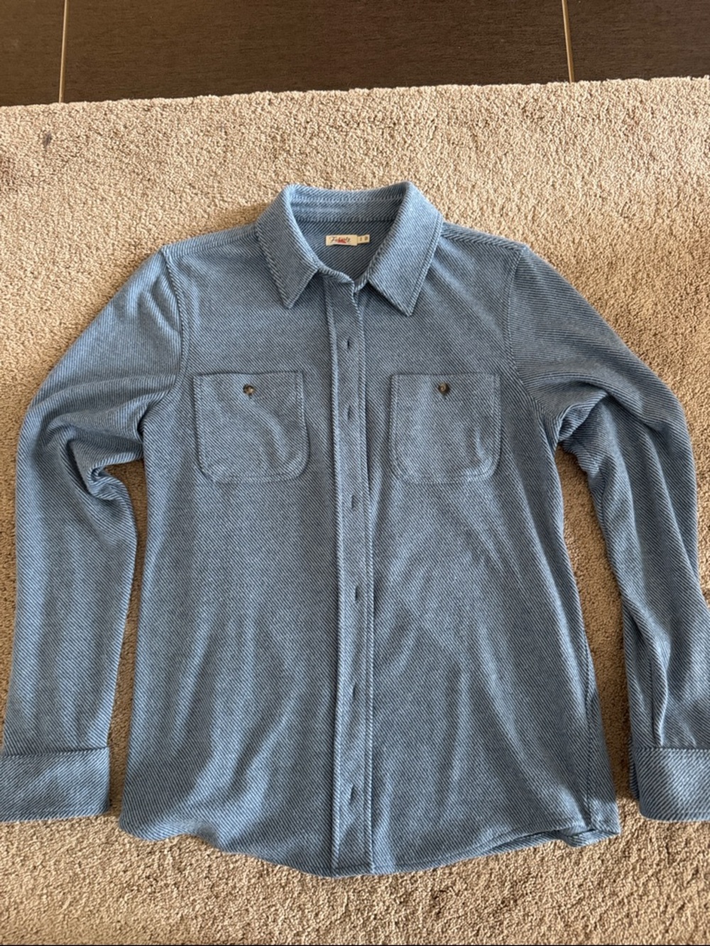 Faherty Legend Sweater Shirt - Glacier Blue stripe